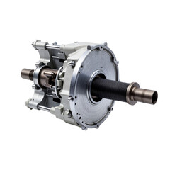 Automotive transmission shaft showcasing sleek design, product photography, Isolated