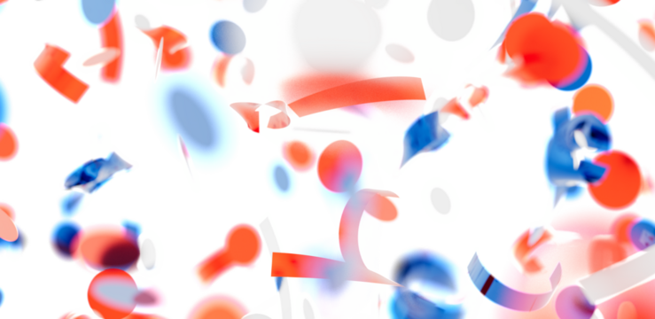 Vibrant red, blue, and white abstract shapes. Perfect for modern designs, websites, and presentations.