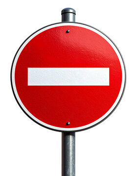 PNG Red no entry road sign with pole isolated on transparent background