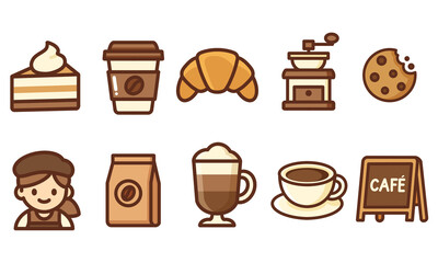 coffee icons set