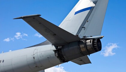 Military jet tail and engine