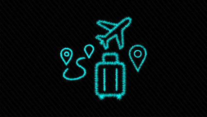 Fuzzy Travel and Navigation Icon vector background