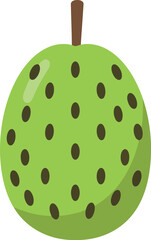 Vibrant green passion fruit with dark seeds