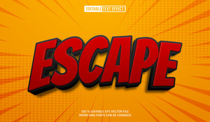 Editable 3d text style effect - Black Bold text effect Template