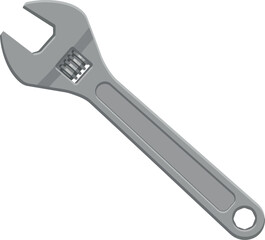 Adjustable wrench tool metal isolated on white background