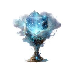Celestial Chalice Mystical Wine Glass Filled with Cosmic Nebula