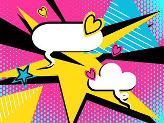 Vibrant pop art halftone background for comics