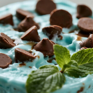 Ice cream mint with choco cips