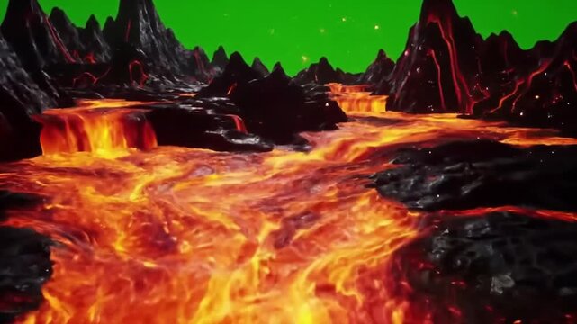 Lava river flowing landscape