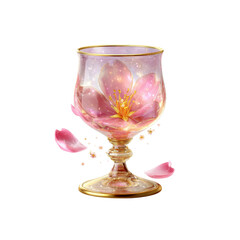 Enchanted Cherry Blossom in a Crystal Goblet
