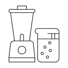 Simple line art illustration of a blender with a jar and base