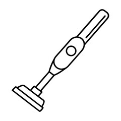 Sleek cordless vacuum cleaner with a slim body presented in a simple vector design