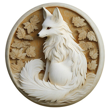 3d Artic Fox Laser Engrave File, 3d illusion, lightburn, laser file png