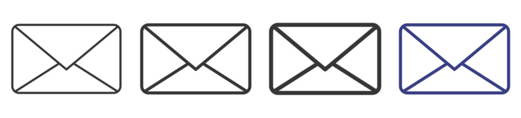 Envelope Icon Set Illustration with Outline Style Variation