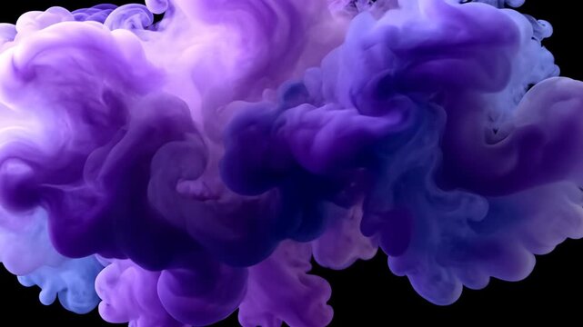 Smooth Flowing Smoke Waves in Blue and Purple Patterns Artwork