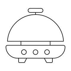 Obraz premium Modern electric grill with lid simple line art illustration