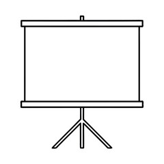 Naklejka premium Modern projector screen with minimalist stand and clean lines
