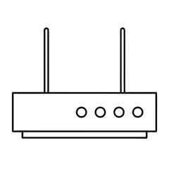 Minimalist clean illustration of a modern set top box with small buttons