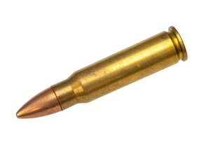  Top-Down View of Old Brass Bullet with Weathered Texture, Transparent Background