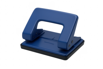 Blue hole punch on transparent background creating perfect holes