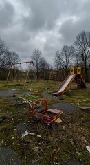 Fototapeta premium Urban Decay and Poverty Conceptual Images