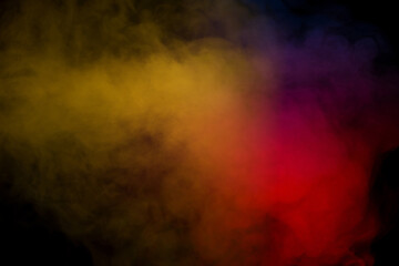 Yellow steam on a black background.