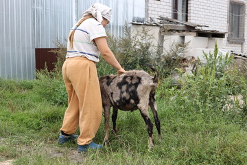 woman and dog