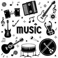 Musical Instruments Silhouette Collection