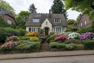 Charming house with a colorful garden