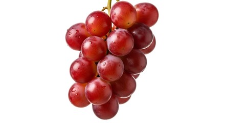 Fototapeta premium Fresh bunch of ripe red grapes isolated on white background