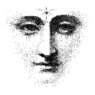 Halftone portrait face art halftone face illustration halftone portrait art halftone face design halftone