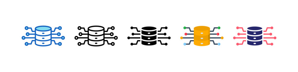 Data Network Multiple Style Icon Set Collection. 