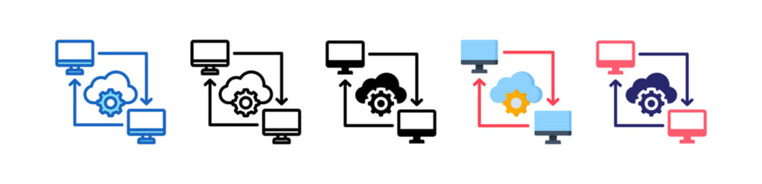 Data Share Multiple Style Icon Set Collection. 