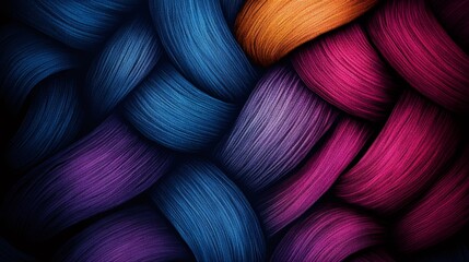 Colorful braided strands forming an intricate woven pattern
