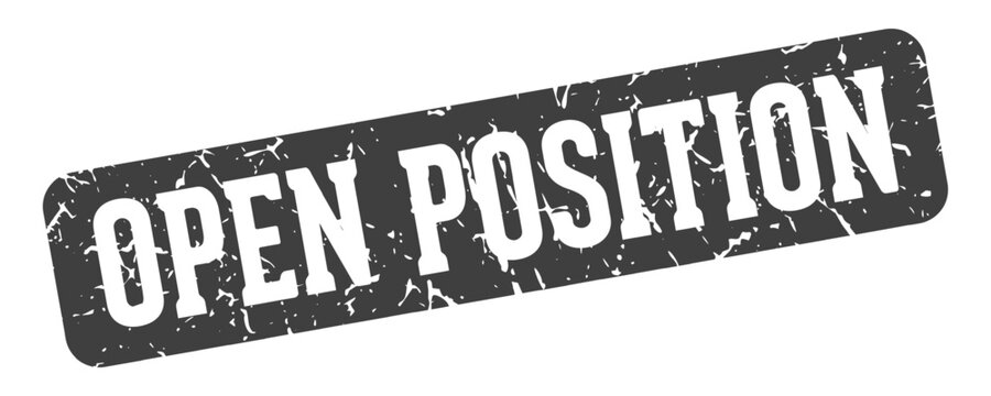 open position rectangular sign. open position stamp