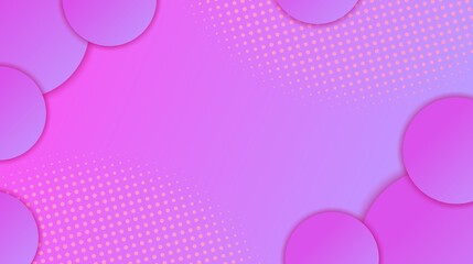 Modern Abstract Pop Art Background with Circles and Halftone. Pink, Magenta, Purple Gradient. Ideal for Fashion, Beauty, Social Media