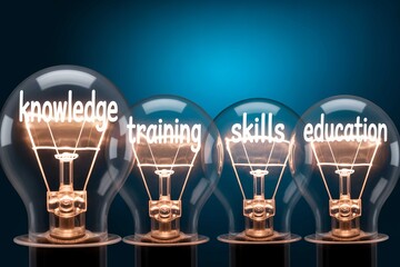 Knowledge training skills education lightbulb concept
