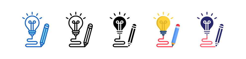 Creativity Multiple Style Icon Set Collection. 