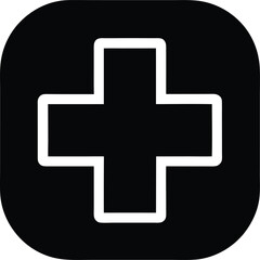 Obraz premium medical app icon silhouette vector no details mi.eps