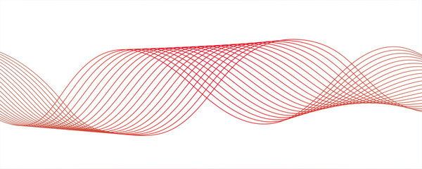 Abstract wave design with a series of flowing, overlapping sinusoidal curves in a gradient. Frequency sound wave lines and technology curve lines. Wavy banner, template design.