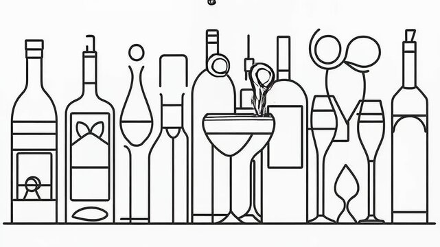 Minimalist Liquor Lineup Animation with Refreshing Drink Accoutrements