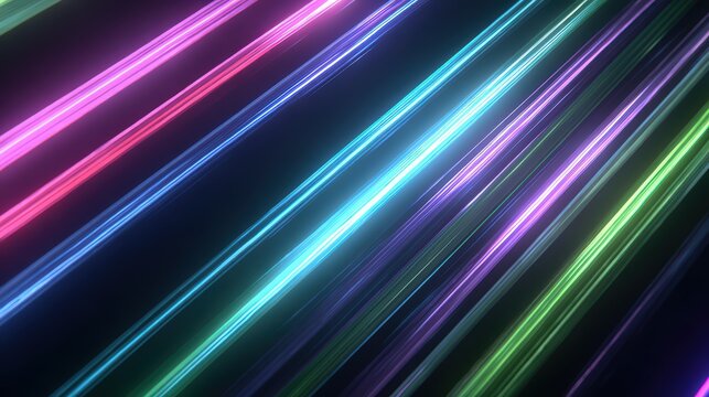 Seamless Looped Animation Bright Neon Light Streaks Diagonal Pattern isolated on a transparent background 1