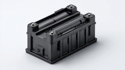 Rotating Black Car Battery Seamless Loop Animation isolated on a transparent background 1