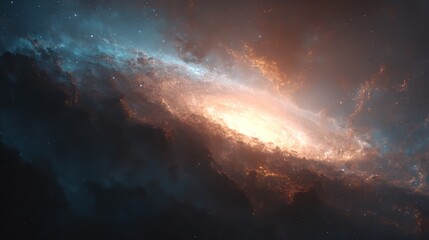 Space Galaxy Planets in Glowing Night Sky Background