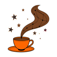 the vector illustrations of a coffee cup