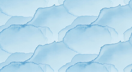 Obraz premium Seamless pattern of soft blue watercolor clouds light blue