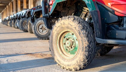 Obraz premium Off-road vehicles parked in a row