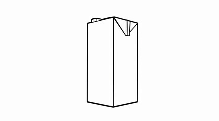 Milk Box Icon. Vector isolated editable black and white simple illustration of a milk box