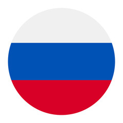 Russia national flag isolated on white. Official horizontal tricolor white, blue, and red, simple flat design. Vector clipart or icon for Russian events and news illustration,travel or politics banner