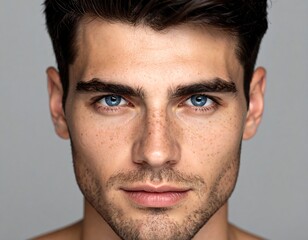 Obraz premium Handsome Man Portrait with Blue Eyes.